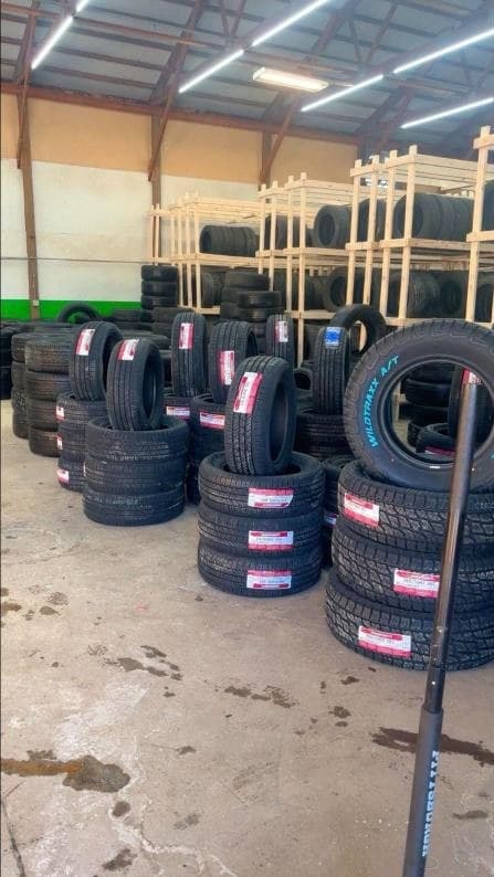 New tires with size labels at Speedy Tires